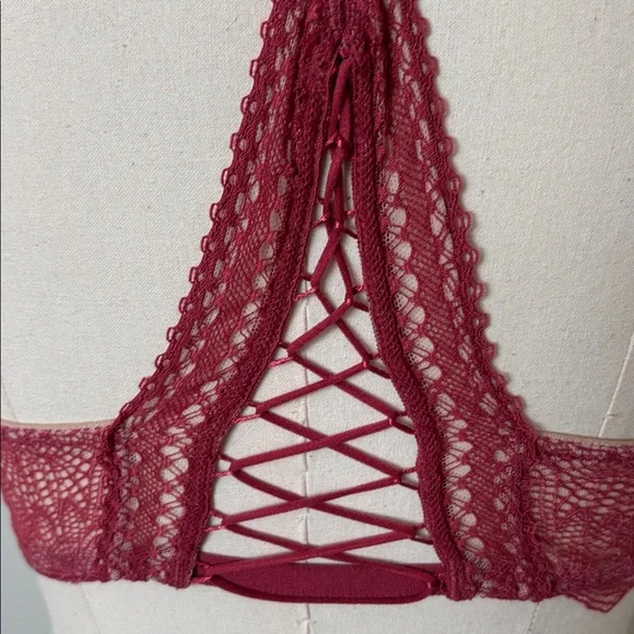 Victoria's Secret Very Sexy Push Up Bra Pink Lace Racerback Front Clasp Size 34C - Picture 7 of 11